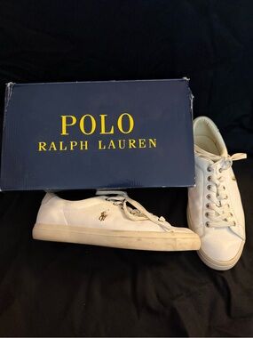 Polo by Ralph Lauren Men’s White & Tan Low-Top Sneakers